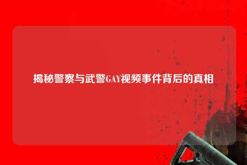 揭秘警察与武警GAY视频事件背后的真相